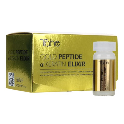 Momentinė plaukų atkūrimo procedūra Gold Peptide α Keratin Elixir TAHE, 6×10 ml