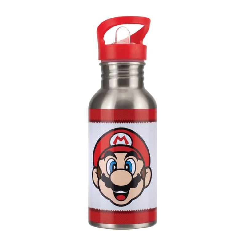 Paladone Super Mario Metal Water Bottle with Straw