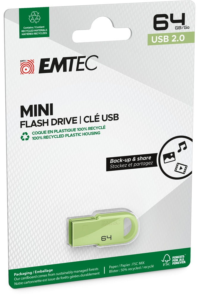 Emtec USB2.0 D250 64GB Mini Green