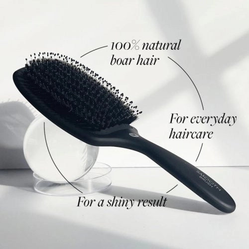 HH Simonsen Paddle Smooth Brush plaukų šepetys su natūraliais šereliais Black