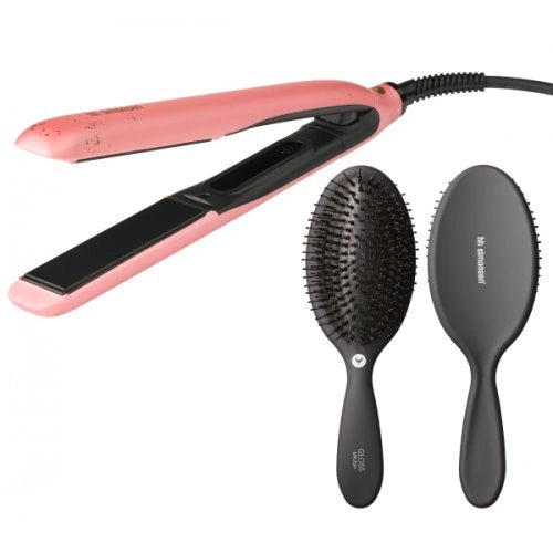 HH Simonsen True Divinity MK2 Peachy Gold Set Plaukų tiesintuvo ir Gloss Brush šepečio rinkinys Rinkinys