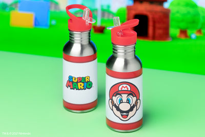 Paladone Super Mario Metal Water Bottle with Straw