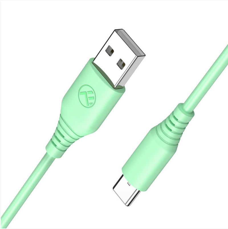 Силиконовый кабель Tellur USB-Type-C 3A, 1 м, зеленый