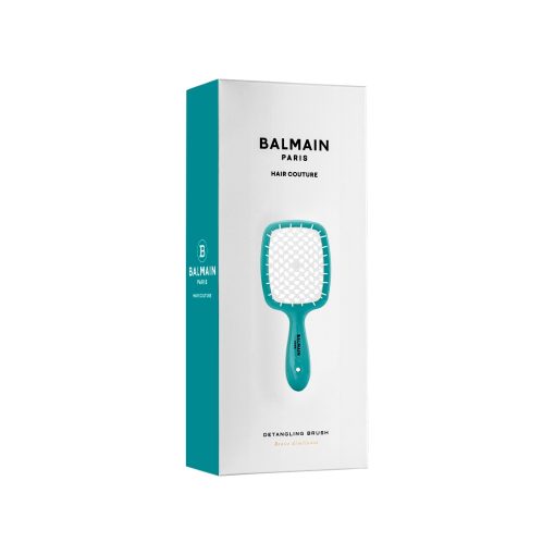 BALMAIN HAIR plaukų šepetys nuo šiaušimosi / Detangling Brush White / Turquoise +DOVANA BALMAIN PLAUKŲ DULKSNA 50 ML