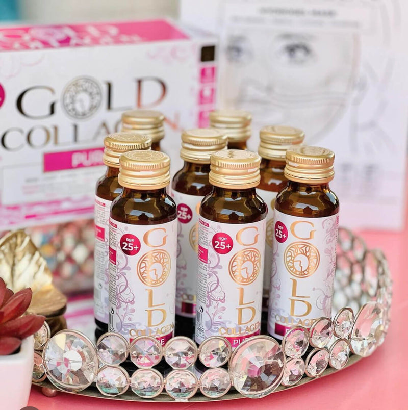 Пищевая добавка Gold Collagen Pure рекомендуется после первых перманентных изменений 10x50 мл + в подарок средство для волос Previa