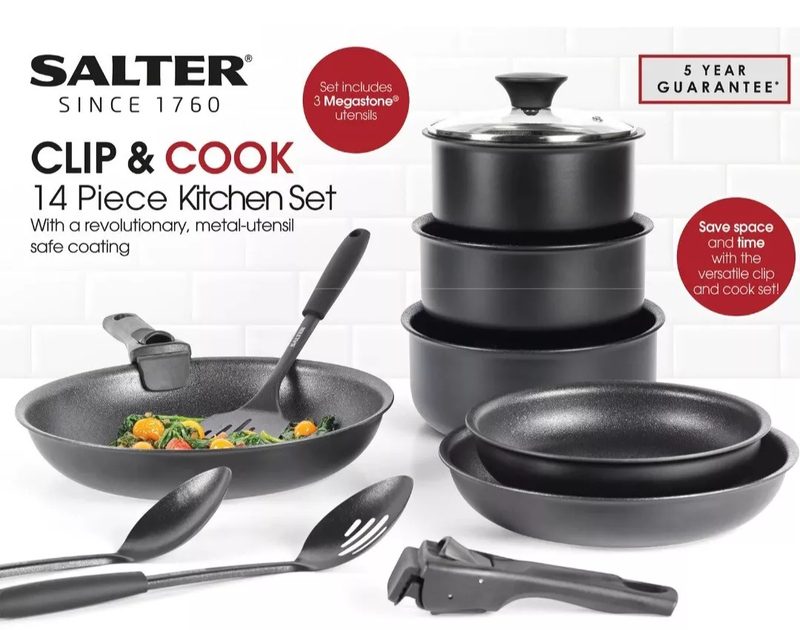 Salter BW12055IS Clip & Cook 14-Piece Kitchen Set