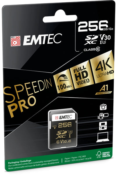 Emtec SD 256GB UHS-I U3 SpeedIN Pro