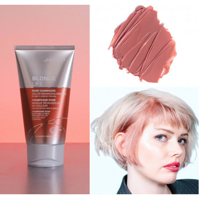 Joico Blonde Life Color Enhancing Masque Tonuojanti plaukų kaukė 150ml - Rose Champagne