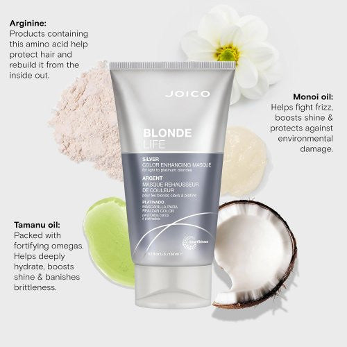 Joico Blonde Life Color Enhancing Masque Tonuojanti plaukų kaukė 150ml - Silver