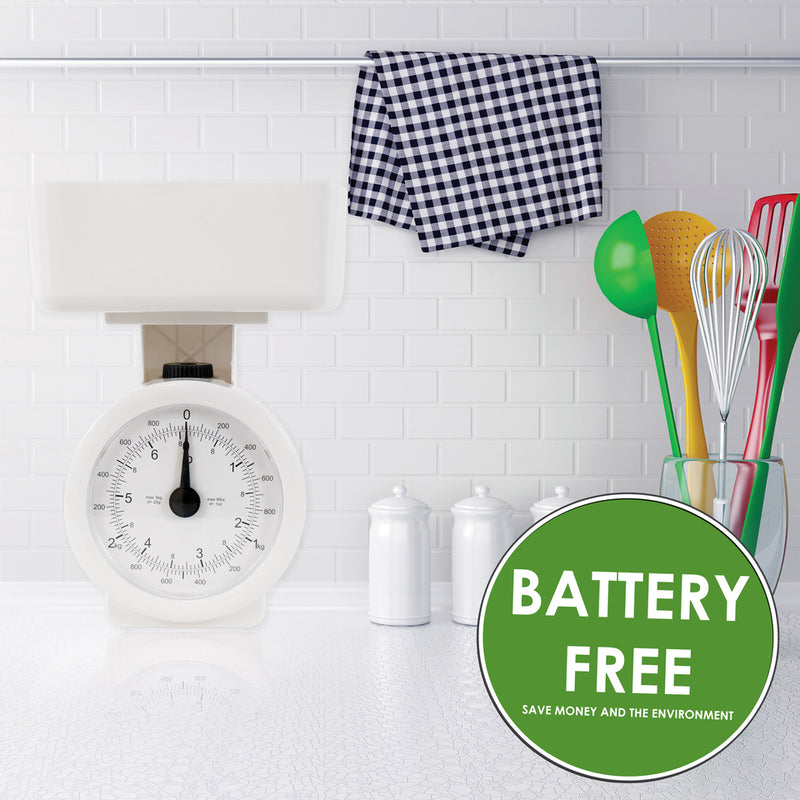 Salter 112 WHFEU12 Compact Mechanical Kitchen Scales, 3kg Capacity white