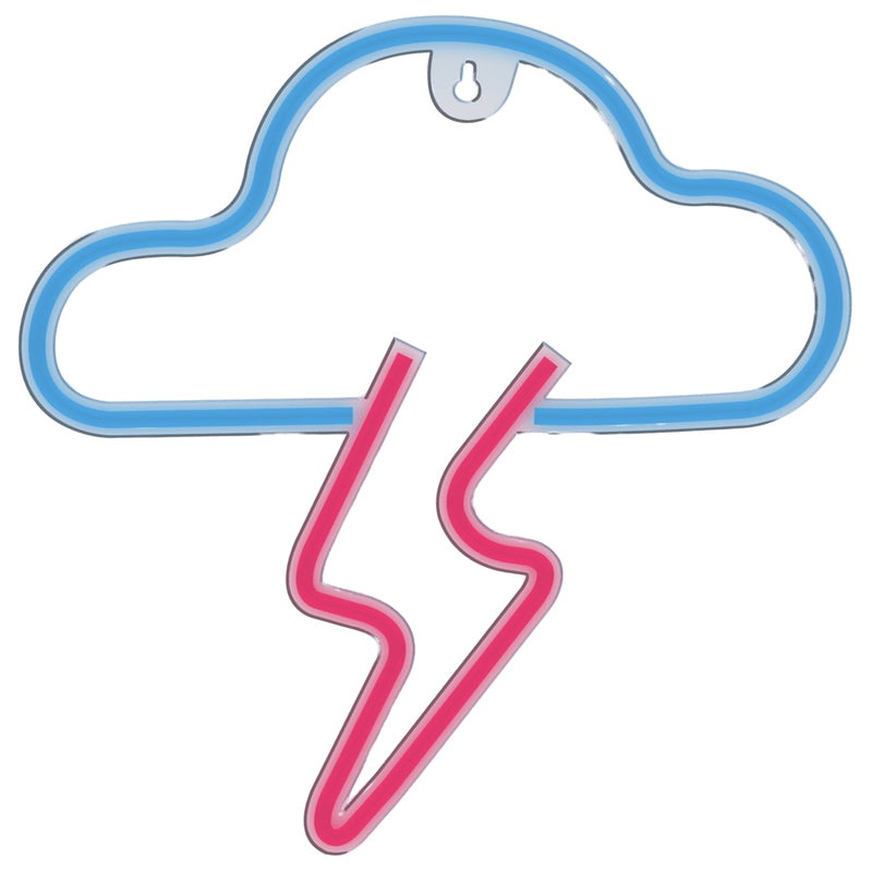 Manta SNL71BL Style Neon Lights CLOUD WITH LIGHTNING Blue-Pink