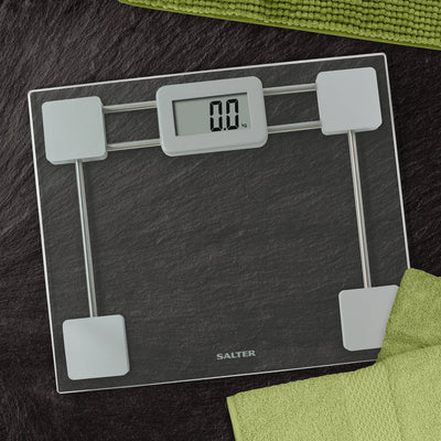 Salter 9081 SV3R Toughened Glass Compact Electronic Bathroom Scale