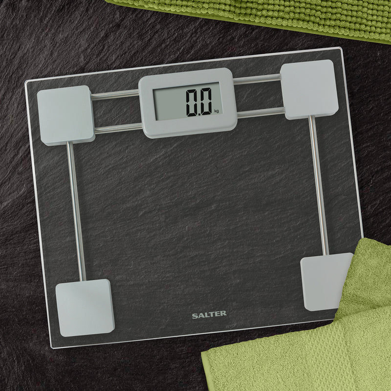 Salter 9081 SV3R Toughened Glass Compact Electronic Bathroom Scale