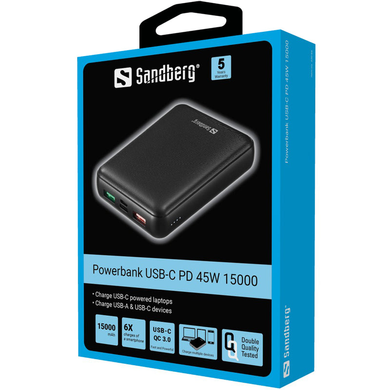 Sandberg 420-66 Powerbank USB-C PD 45 Вт 15 000 