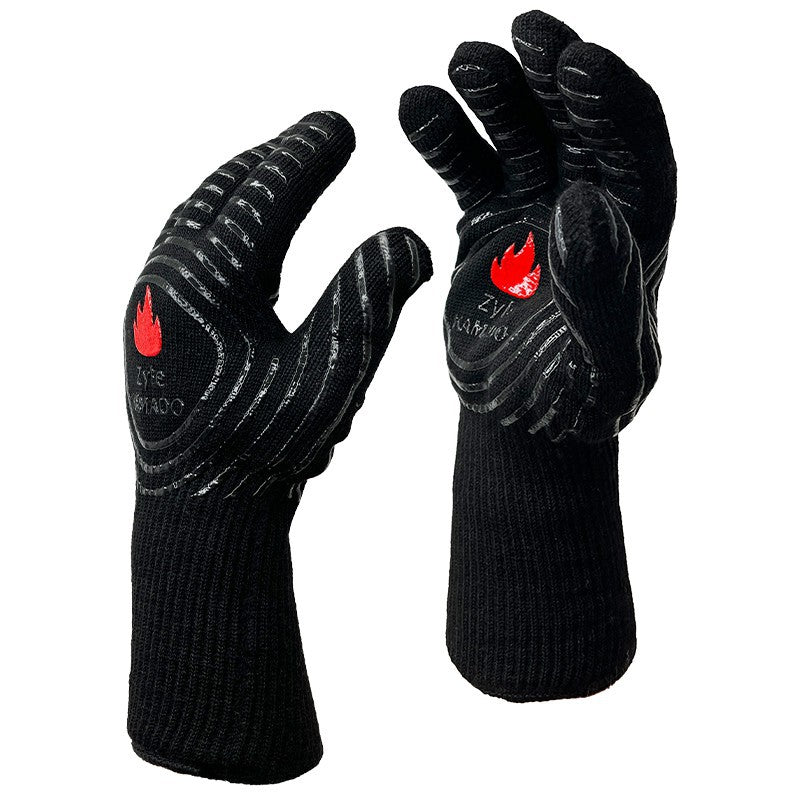 Zyle Kamado ZY3517BL Heat Resistant Grill Gloves, Black