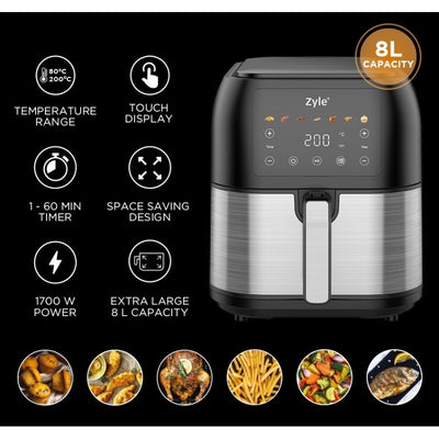 Karšto oro gruzdintuvė Zyle ZY008AF, 1700W, 8 l