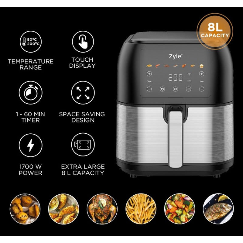 Karšto oro gruzdintuvė Zyle ZY008AF, 1700W, 8 l