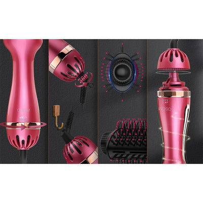 Karšto oro plaukų formuotuvas-džiovintuvas OSOM One Step Hot Air Brush OSOM601PL, slyvinės spalvos, su infraraudonaisiais spinduliais, 1000 W