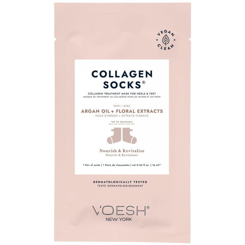 Маска для ног Voesh Collagen Socks VFM212COL, с коллагеном, аргановым и оливковым маслами, интенсивно увлажняет ноги, 1 пара носков