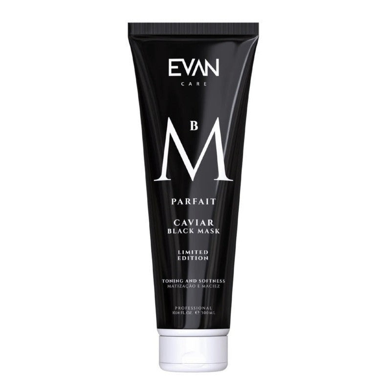 Kaukė šviesiems plaukams EVAN Care Caviar Black Premium Mask EVAN50019, neutralizuojanti geltonus atspalvius, be sulfatų ir parabenų, 300 ml