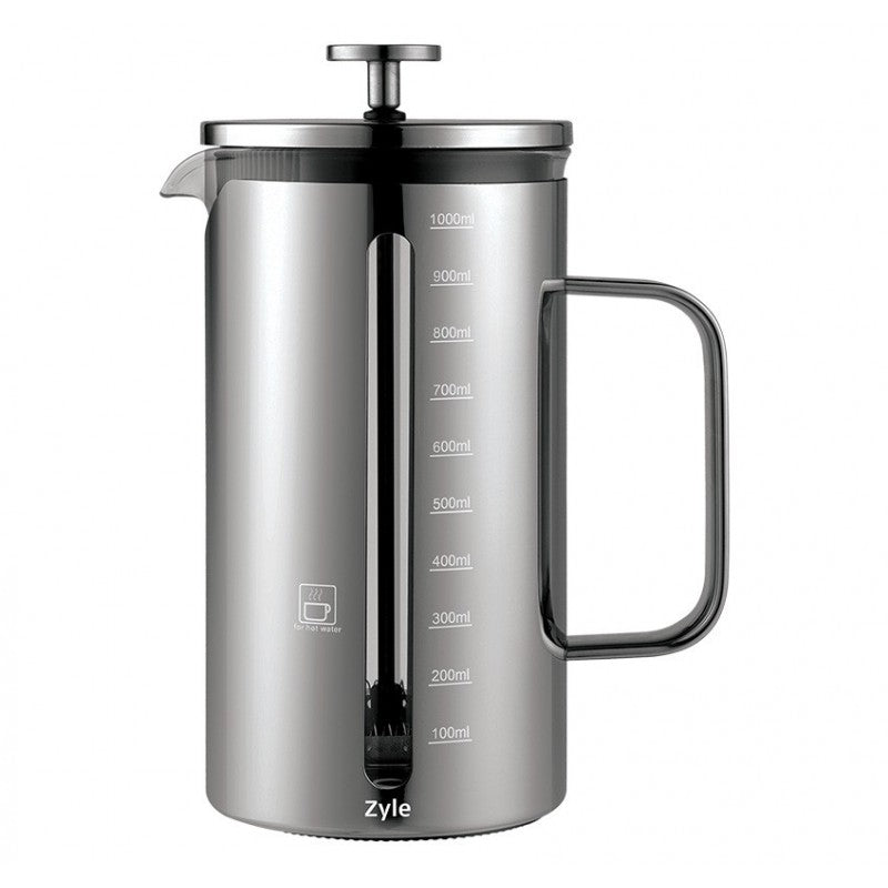 Kavinukas su nuspaudimu ZYLE, ZY611CF, stiklinis, 1000 ml