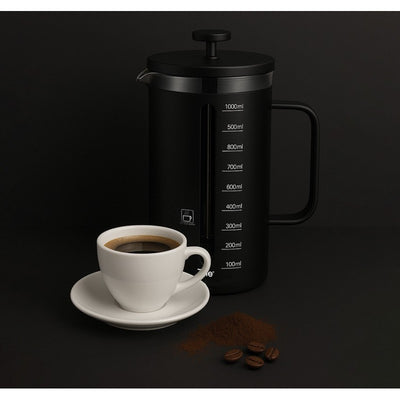 Kavinukas su nuspaudimu ZYLE, ZY612CF, stiklinis, 1000 ml