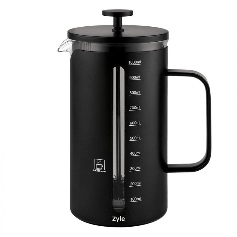 Kavinukas su nuspaudimu ZYLE, ZY612CF, stiklinis, 1000 ml