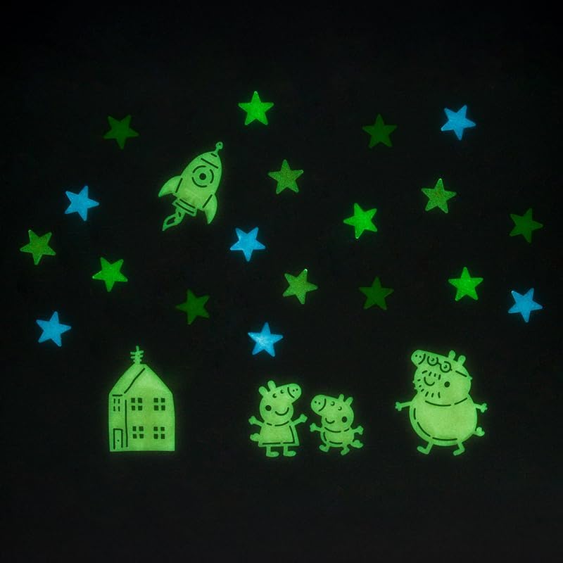 Paladone Peppa Pig Glow in the Dark Wall Decal Stars
