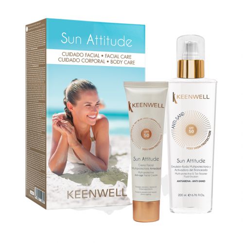 Keenwell Sun Attitude SPF50 veido kremas 60 ml + Fluidas nuo saulės SPF50 200 ml