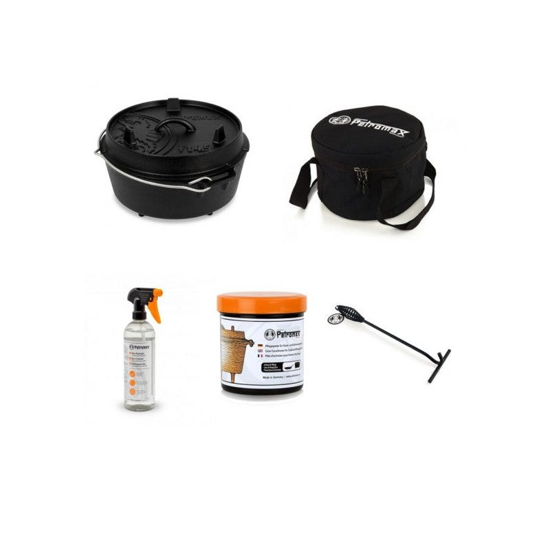 Cast Iron Cauldron Set (Cauldron, Bag, Paste, Lifter, Universal Cleaner) : Petromax KKPPVS - Select a feature