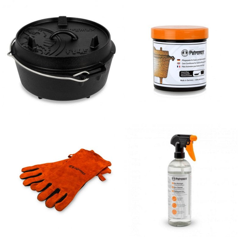 Cast iron kettle set (Cauldron, Paste, Gloves, Universal Cleaner) : Petromax KPPUV - Select a feature