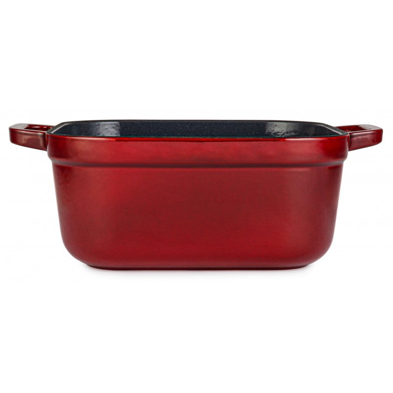 Square enameled cast iron pot Zyle ZY08RKI, 24 x 24 cm, 4.5 l, red