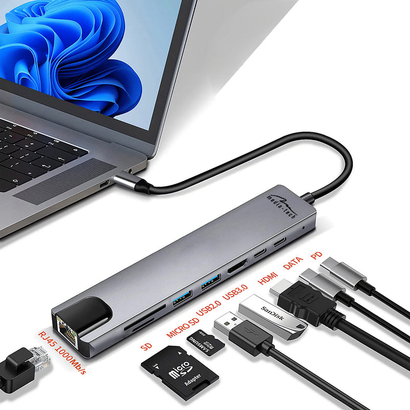 Media-Tech MT5046 8in1 USB-C LAN HUB PRO