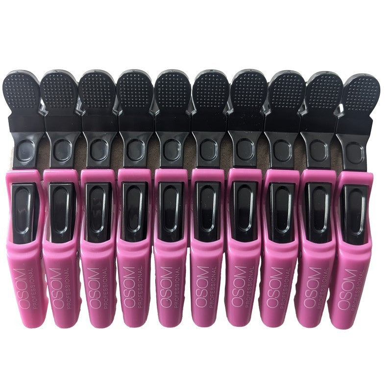 Klipsai plaukams OSOM Professional Hair Clip OSOMPNE03, juodos-rožinės spalvos, 10 vnt.