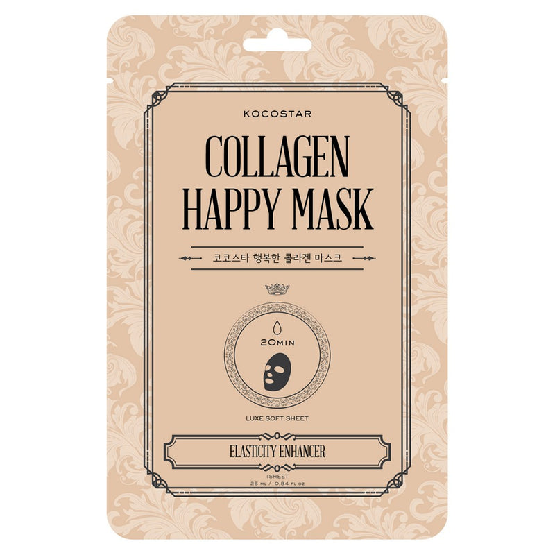 KOCOSTAR Collagen Happy Mask veido kaukė su kolagenu, 1 vnt
