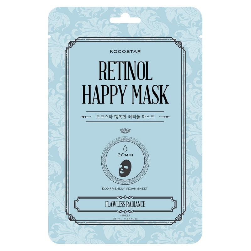 KOCOSTAR Retinol Happy Mask сияющая маска для лица с ретинолом, 1 шт. 