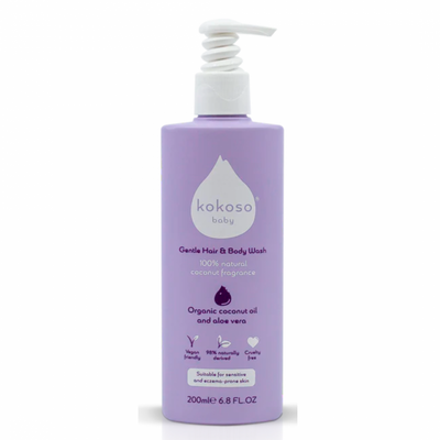 KOKOSO BABY coconut-scented body and hair wash, 200 ml. 
