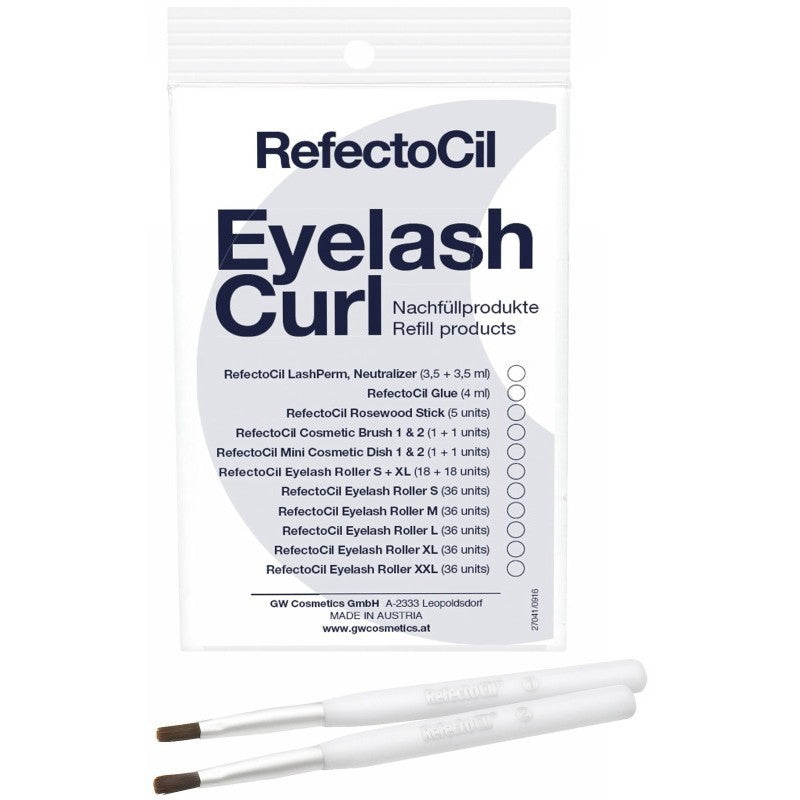 Cosmetic brushes RefectoCil Eyelash Perm Refill Cosmetic Brush REF3080956, for eyelash curling, lamination, 2 pcs.