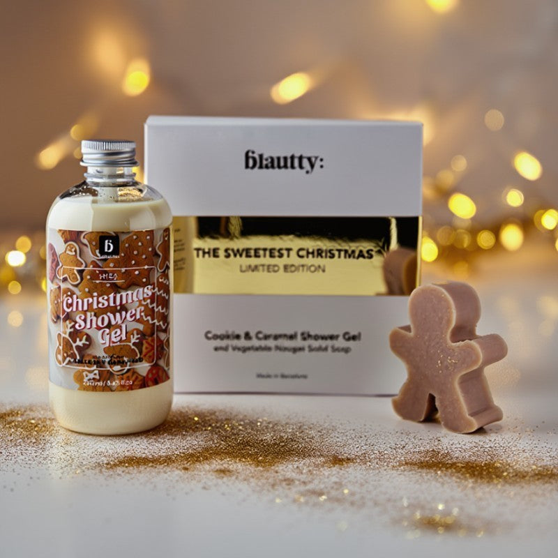 Kūno priežiūros priemonių rinkinys Blautty The Sweetest Christmas Kit BLASETCHR025, rinkinį sudaro dušo želė ir rankų darbo muilas