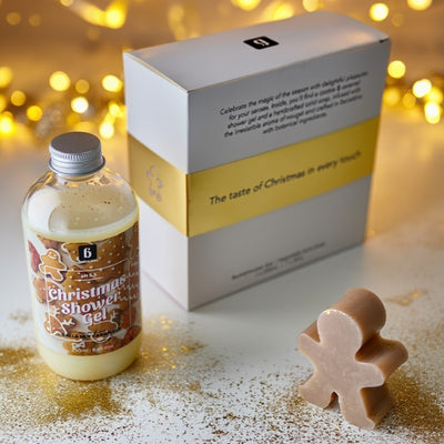 Kūno priežiūros priemonių rinkinys Blautty The Sweetest Christmas Kit BLASETCHR025, rinkinį sudaro dušo želė ir rankų darbo muilas