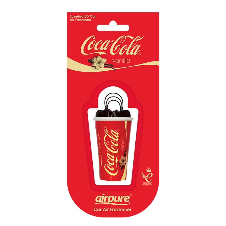 Kvapnus 3D pakabukas - stiklinė COCA COLA Vanilla Airpure