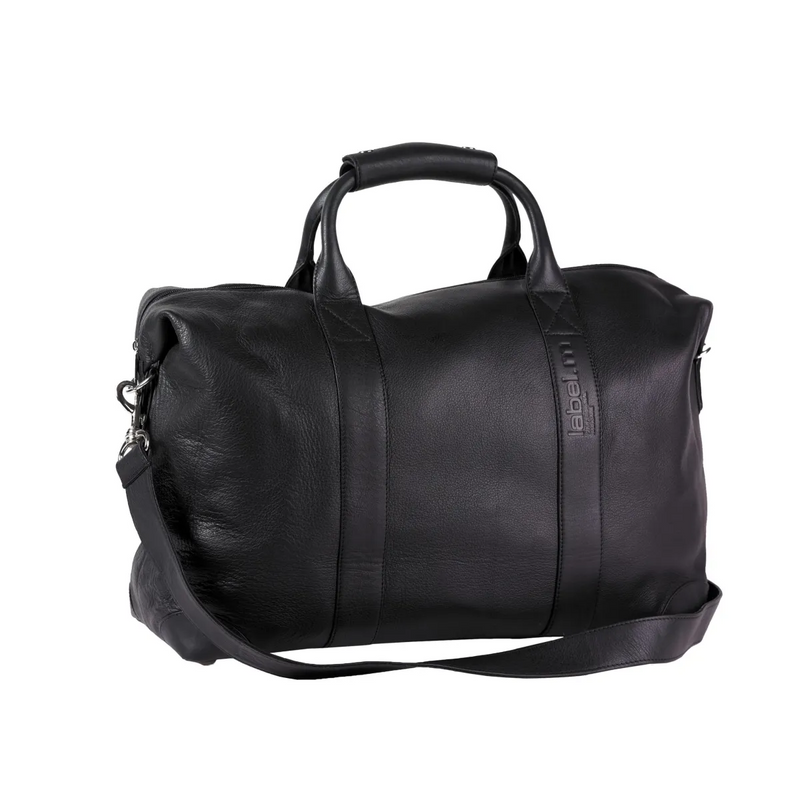 Label.m Large Leather Kit Bag Black