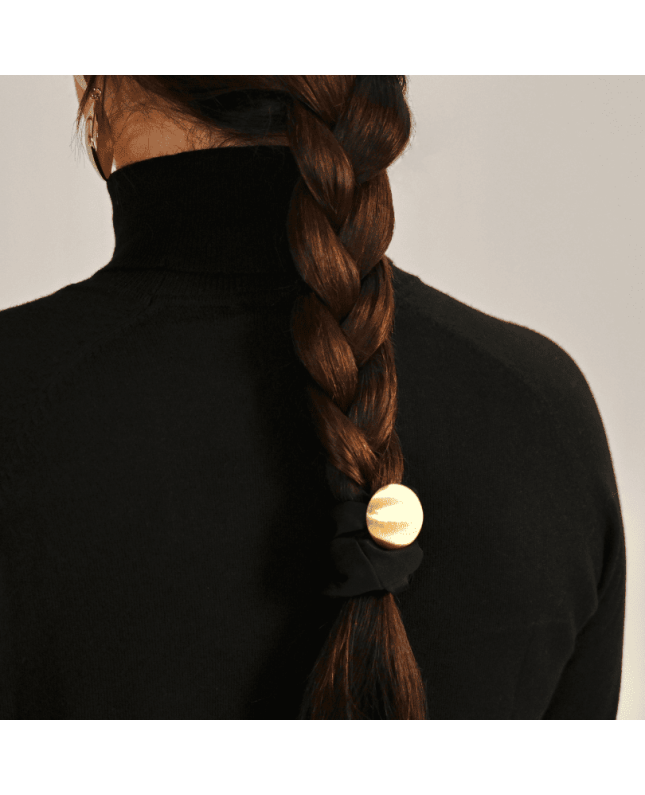 LAETI elastic band with gold detail Ariane, black