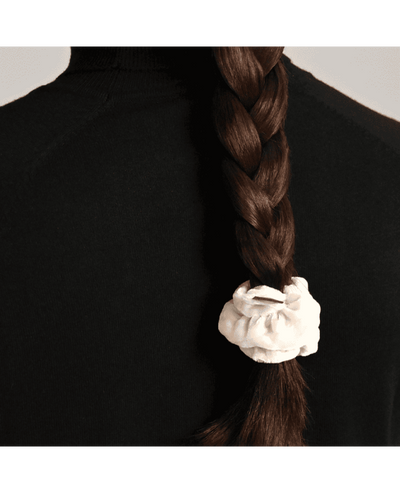 LAETI small silk scrunchie Claire, hazel color