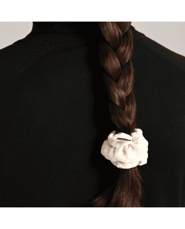 LAETI small silk scrunchie Claire, hazel color