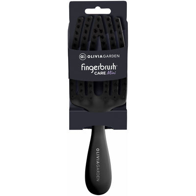 Lenktas šepetys plaukams Olivia Garden Fingerbrush Care Mini Black OG1911, juodos spalvos