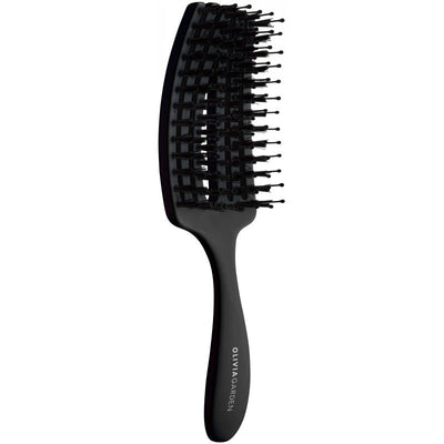 Lenktas šepetys plaukams Olivia Garden Fingerbrush Care Mini Black OG1911, juodos spalvos