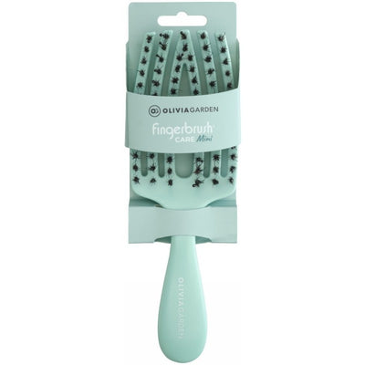 Lenktas šepetys plaukams Olivia Garden Fingerbrush Care Mini Mint OG1818, mėtinės spalvos