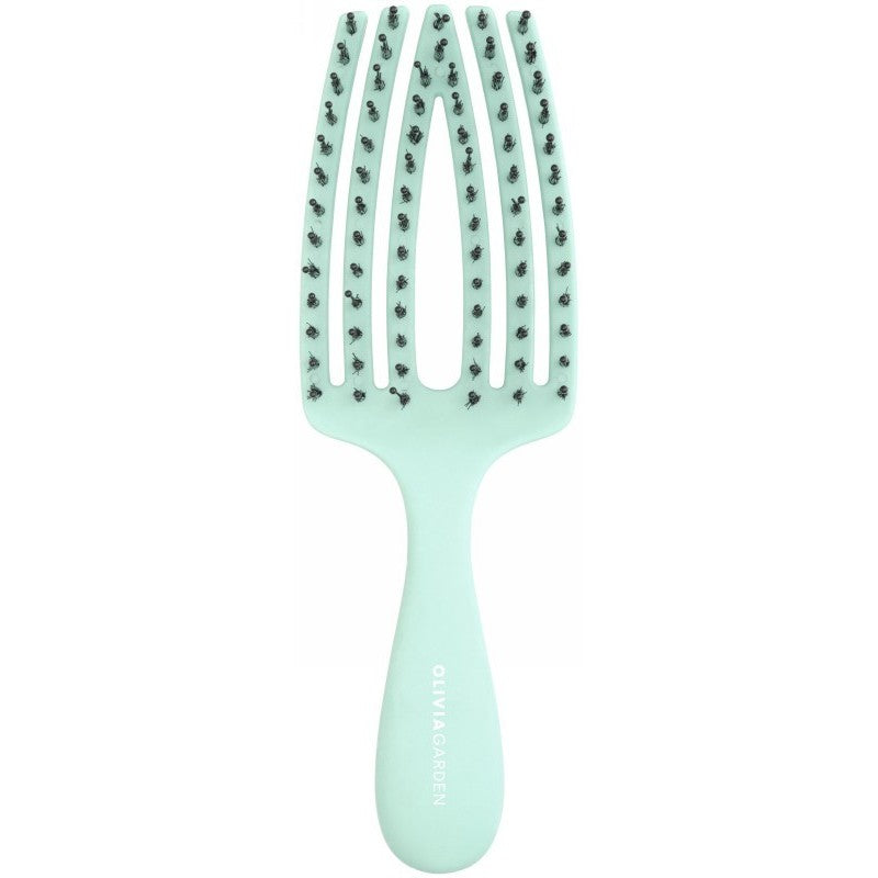 Lenktas šepetys plaukams Olivia Garden Fingerbrush Care Mini Mint OG1818, mėtinės spalvos