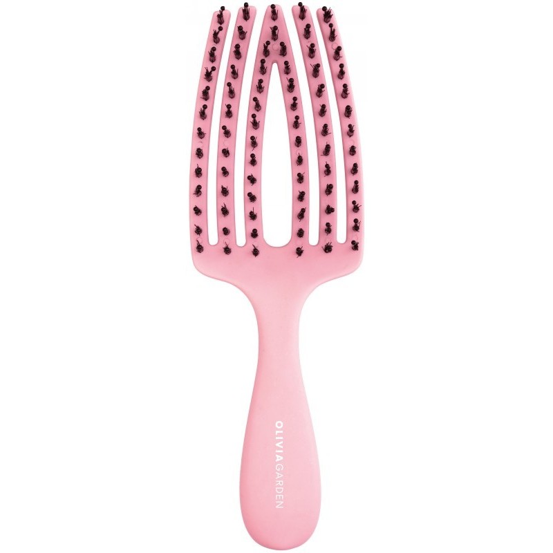 Lenktas šepetys plaukams Olivia Garden Fingerbrush Care Mini Pink OG1820, rožinės spalvos